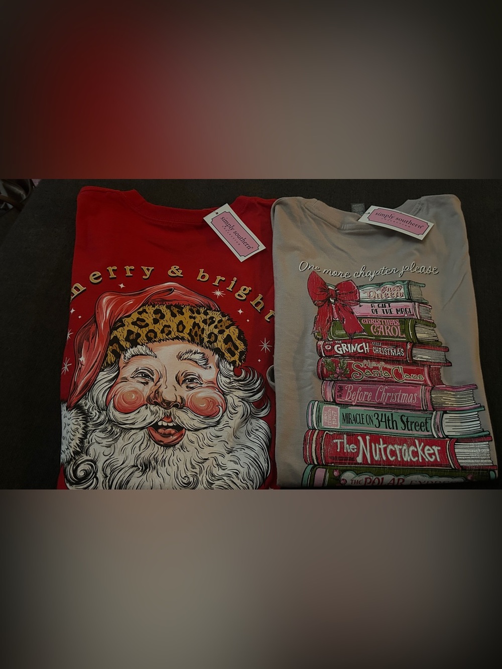 New Simply Southern Merry Christmas Santa Grinch Nutcracker Shirts Kids Medium